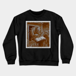 locust with lions head key to bible Crewneck Sweatshirt